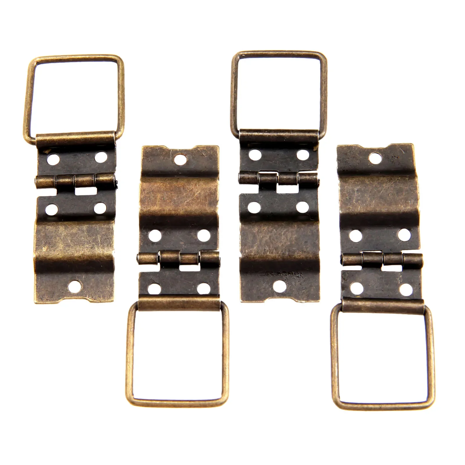 4pcs Iron Hinges Antique Bronze 38*21mm Ring Even Hinge Door Retro Jewelry Box Cabinet Furniture Hardware accessories Screws