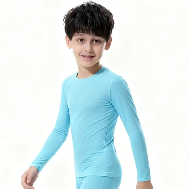 キッズ子供少年少女ランニングロング Tシャツフィットネススポーツバスケットボールサッカー屋外ハイキングジョギング乗馬サッカー服 J25