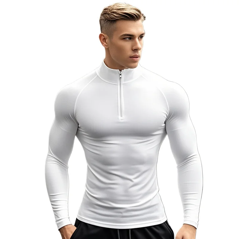 Men Sportswear Fitness Shirts Slim Fit Long Sleeve Gym T-shirt Running Top Tee Tights Training Compression Clothes Sport T Shirt