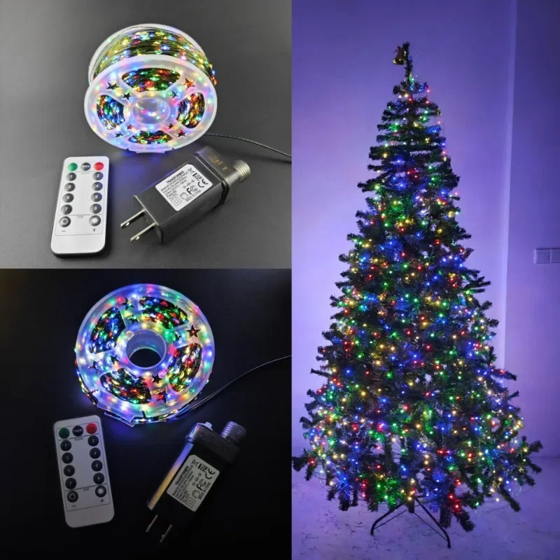 Imagem -02 - Led Luzes da Corda Fio de Cobre Verde Guirlanda Luzes de Fadas à Prova Impermeável Água para Decoração Festa de Casamento de Natal 30m 50m 500led 220v