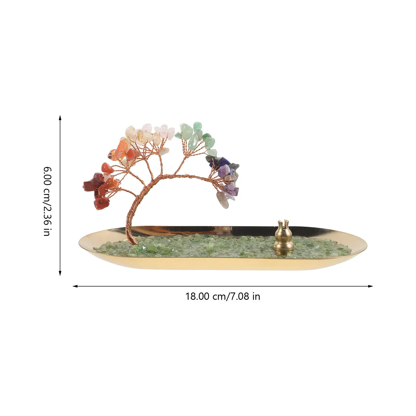 Creative Crystal Tree Incense Burner Metal Decorative Holder Desktop Zen Ornament Home Office Stress Relief Air Purifying