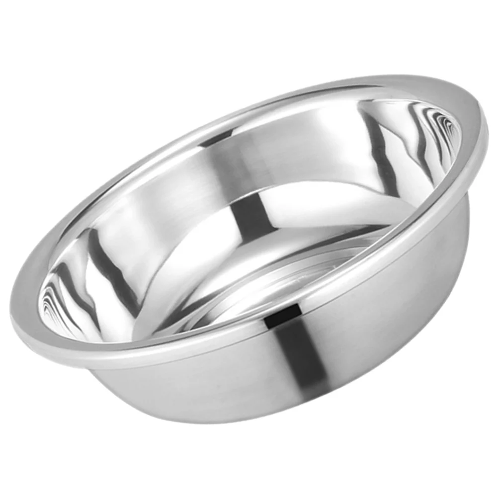 Thick Stainless Steel Basin Large Multi-Function Kitchen Vegetable Fruit Washing Storage Mixing Bowl Anti-Slip Flat Bottom