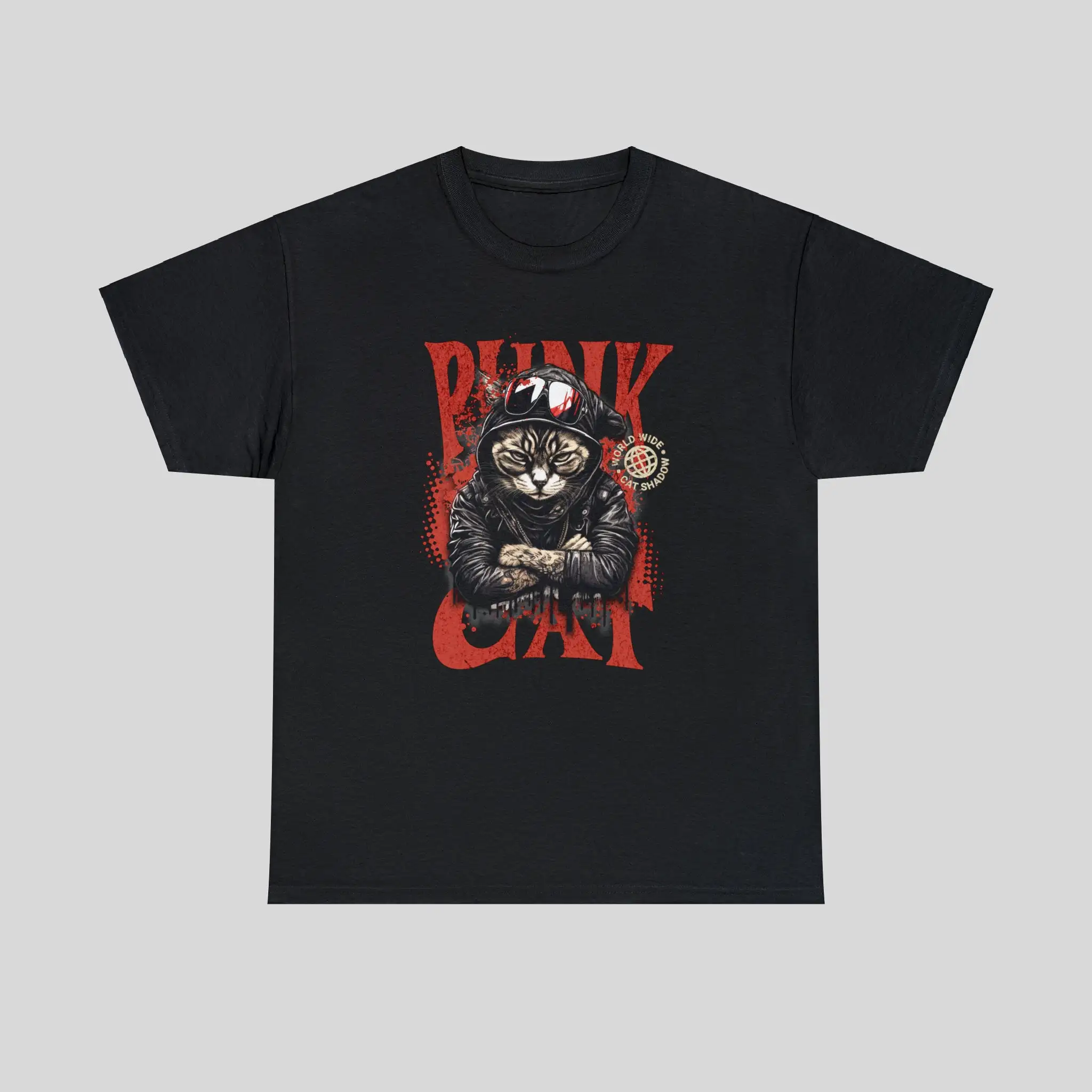 Punk Cat Heavy Cotton T Shirt