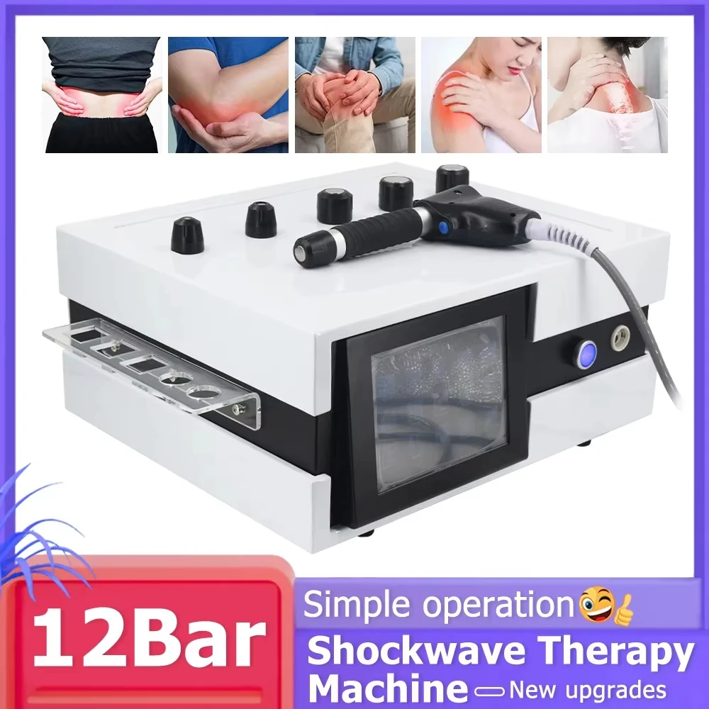 12Bar Pneumatic Shockwave Therapy Machine For ED Treatment Pain Relief New Professional Shock Wave Body Relaxation Massager 2024