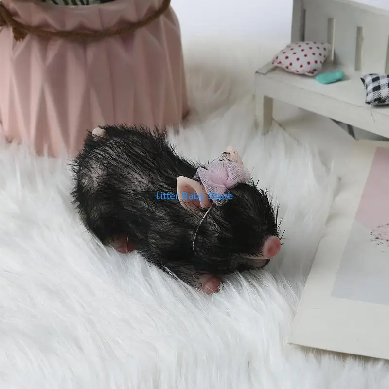 

N80C Pig Infant for Doll Bed Silicone Eco-friendly Realistic Pig for Doll Phot