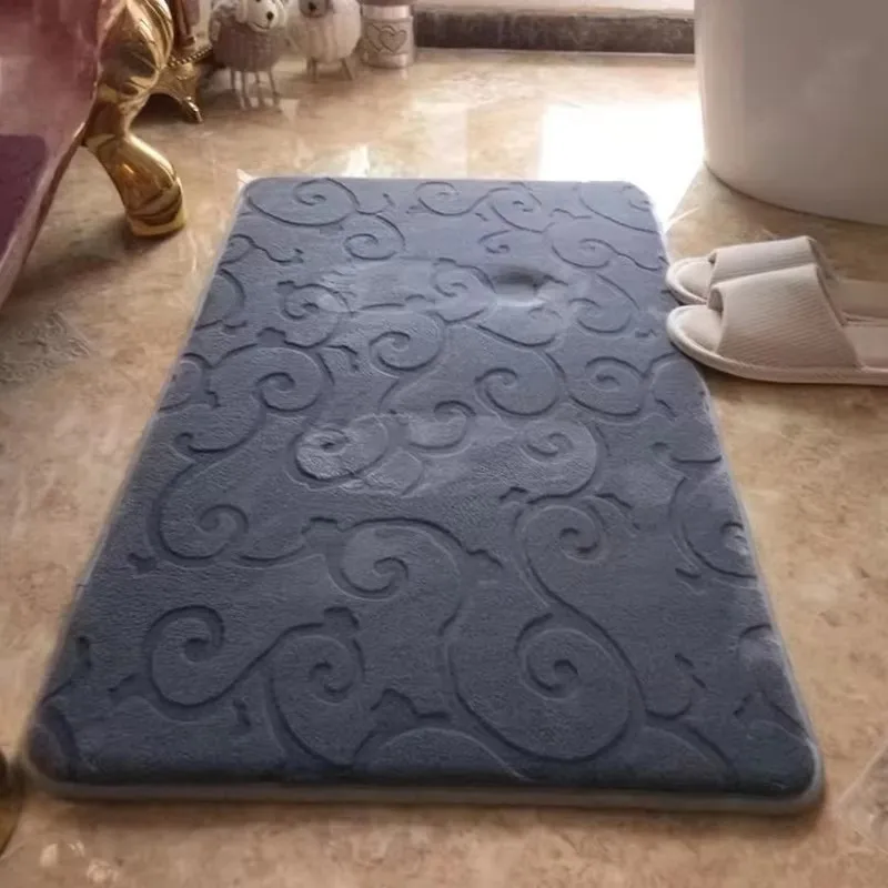 

Household Floor Mat Anti-Slip Bathroom Rug Soft Doormat Modern Bedroom Hotel Bedside Foot Rug Pad Kitchen Carpet Water-absorbent