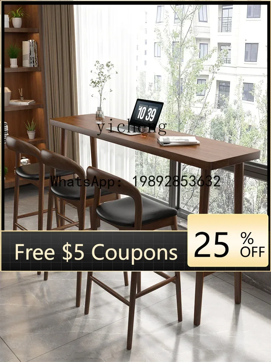 

O2-10 Leisure Balcony Window Solid Wood Bar Counter Home Partition Long Table