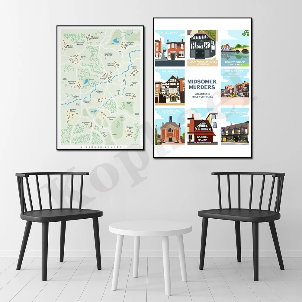 Murder Mid-Cinema Map. Murder Location. High Quality Wall Art Decorative Poster