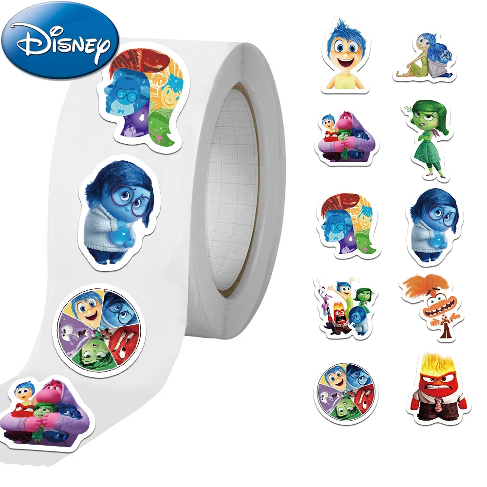 

500pcs/roll Disney Inside Out 2 Cartoon Stickers Funny Anime Children Reward Decals Laptop Notebook Phone Sticker for Kids Toy