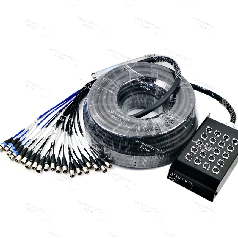 8/12/16/20/24/28/32/40 Channels Snake Cable Stage Box Medusa Cable Roll Audio Power Male to Female Multi Microphone
