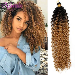 Afro Curl Synthetic Crochet Hair Braiding Hair Extension Water Wave Braids Bundles Freetress Afro kinky Twist Bulk Crochet Braid