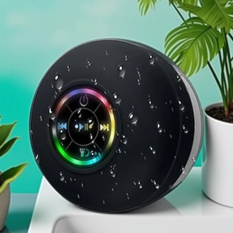 Portable Wireless Bluetooth Speaker LED IPX4 Waterproof Loudspeaker Outdoor Bathroom Large Suction Cup Mini Stereo Sound Box