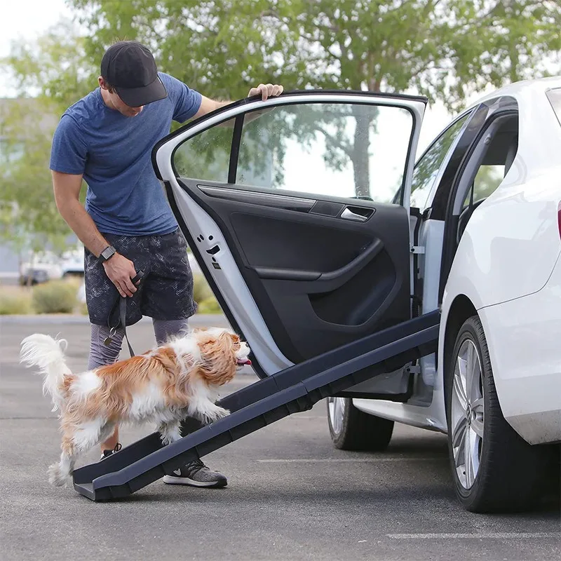 Escalera Plegable Antideslizante para Perros y Gatos, de Plástico, Portátil y Moderna, Rampa para Piscina y Coche, Ideal para Viajes