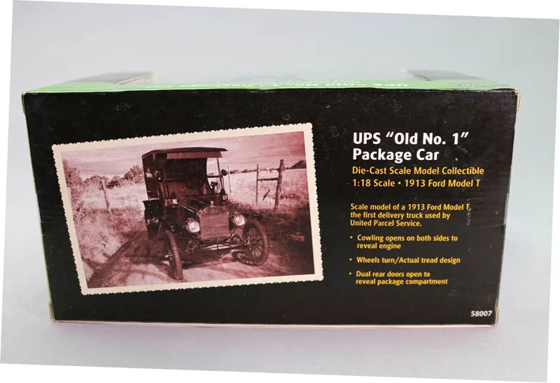 New Diecast 1:18 Scale 1913 Model T Old No.1 Package Car Truck Models Collectible