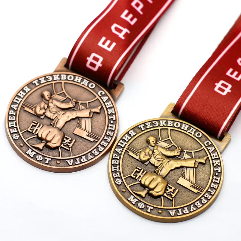 Medalla de judío japonés de metal de alta calidad personalizada de fábrica nueva medalla de oro, plata y bronce de karate