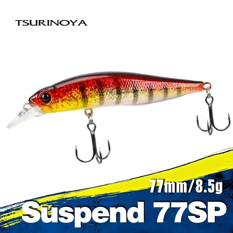 TSURINOYA Suspending Minnow77SP Jerkbait 77 mm 8,5 g Hechtbarsch Angelköder Ranger 0,7–0,9 m künstlicher harter Köder Wobbler Kurbel