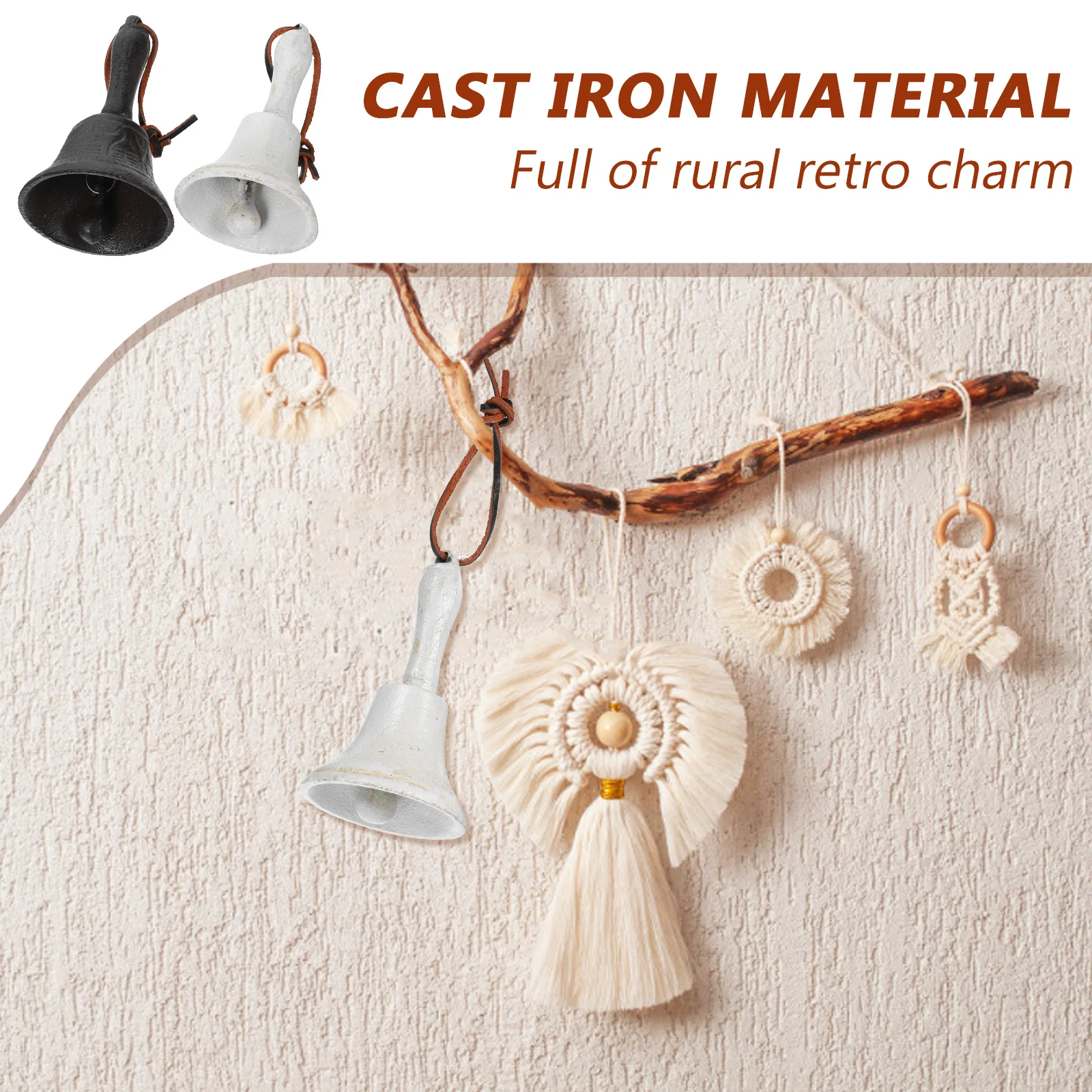 

2pcs Cast Vintage For Christmas Tree Decor Retro Hanging Service Metal Bar Desk Restaurant Call Bell Decorative