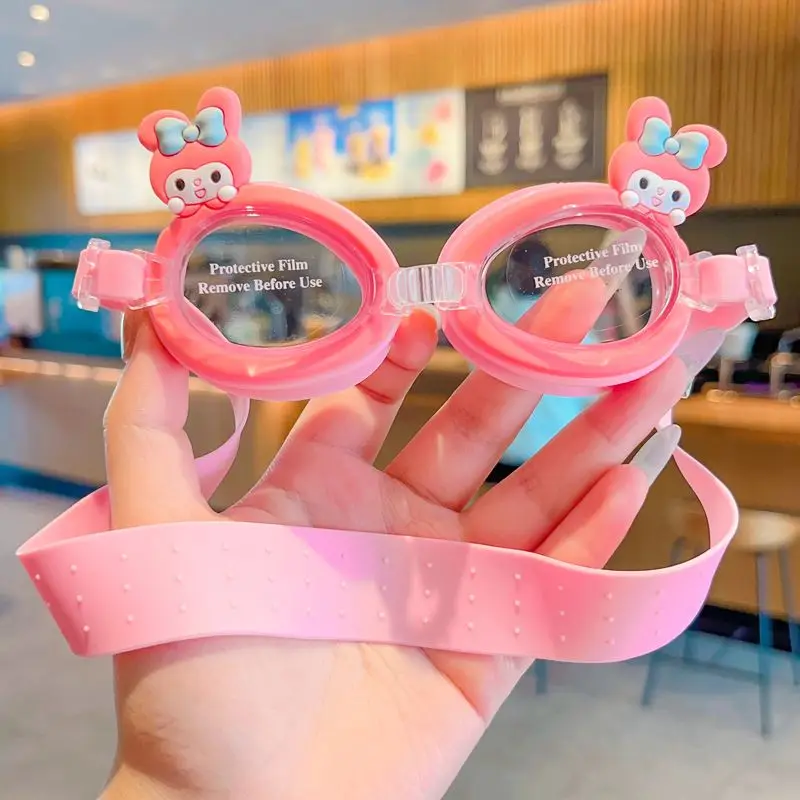 Cartoon Children Cinnamoroll Swimming Goggles Anime Kuromi Cute Boys Girls Diving Goggles Water Proof Anti-Fog Hd Swim Glasses