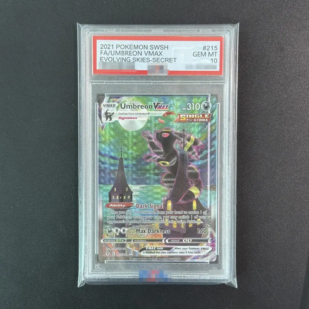 

Diy 2021 Pokemon SWSH FA Umbreon Vmax Выпускные карты Самодельные Evolving Skies-Secret MT 10, Rating Коллекционные карты, подарки в стиле аниме