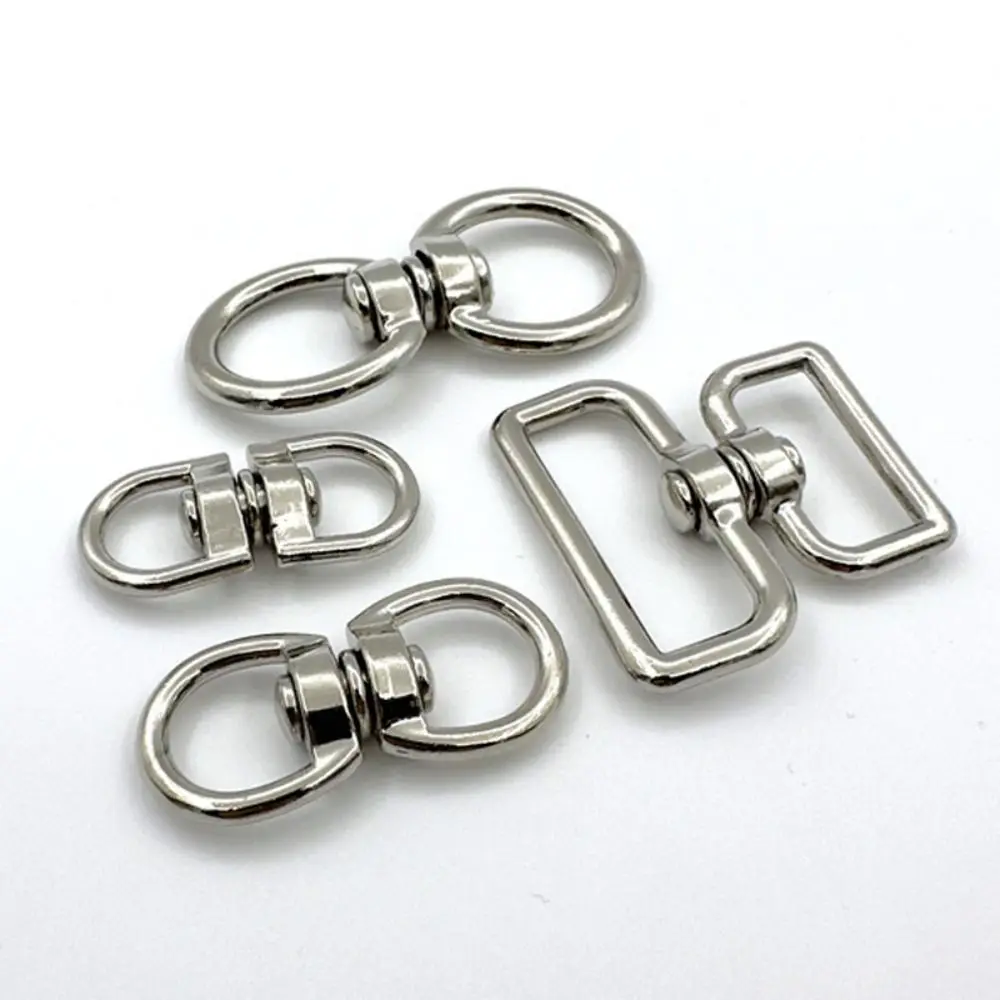 3pcs Eight-Character Rotating Buckle Ring Metal Silver Dog Chain Buckle Anti-Knotting DIY Jewelry Pendant