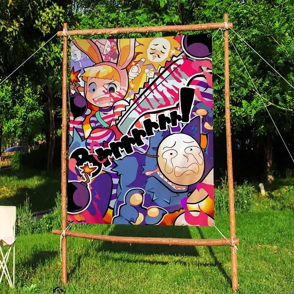 Bandera colorida de buena calidad con diseño de Anime Popee The Performer, bandera bohemia para colgar en la pared, decoración artística para interiores con diseño de Mandala