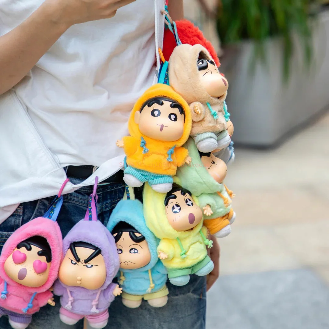 Koleksi Boneka Vinyl Plush Seri Dopamin Emosional Crayon Shin-Chan Asli dalam Kotak Misteri, Dekorasi Tas, Mode Hadiah Ulang Tahun