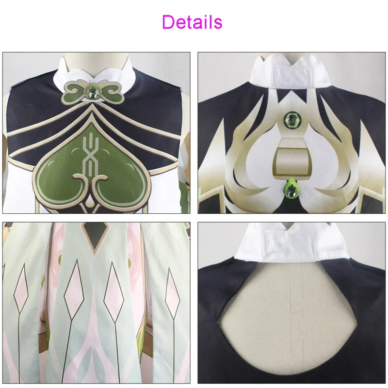 Disfraz de cosplay de Nahida para niños y mujeres, conjunto completo de Lord kusanali, vestido de sirvienta, zapatos con estilo, peluca, orejas, traje de juego de rol