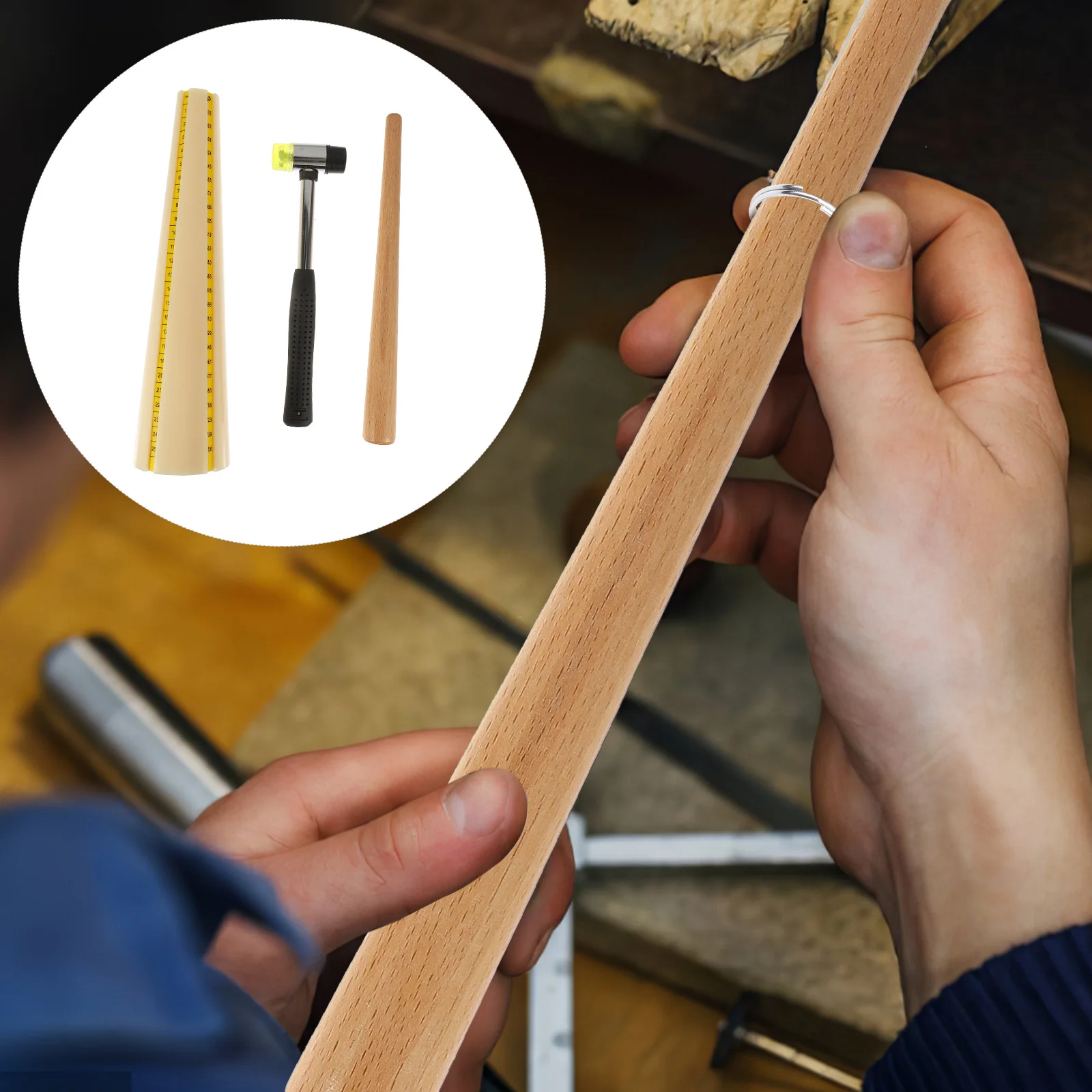 

Plastic Portable Jewelry Hammer DIY Shaper Tool Ring Diy Jewelry Hammer Reshaping Set Lightweight Wood Adjuster