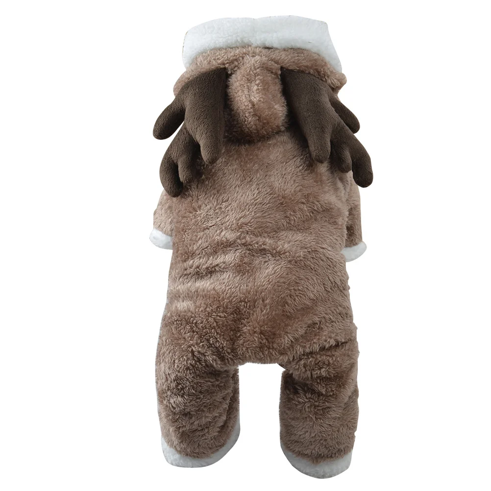 

Dog Christmas Elk Flannel Coat Brown Size S Winter Puppy Clothes Soft Warm Adorable Party Clothes Pet Party Costume