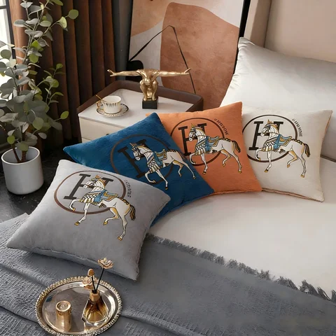 Funda de almohada suave y cómoda con estampado creativo de punto de cable de moda de estilo lujoso