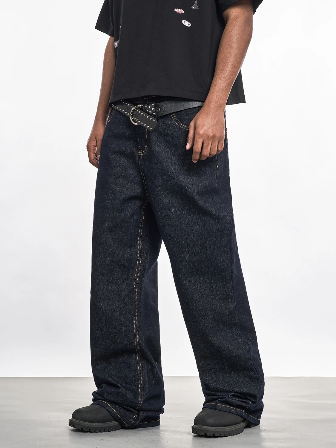 

MT99 American Sle Original Bla Denim Wide Leg Jeans Vintage Straight Cut Youthful ular Cotton Blend Breathable Casual ...