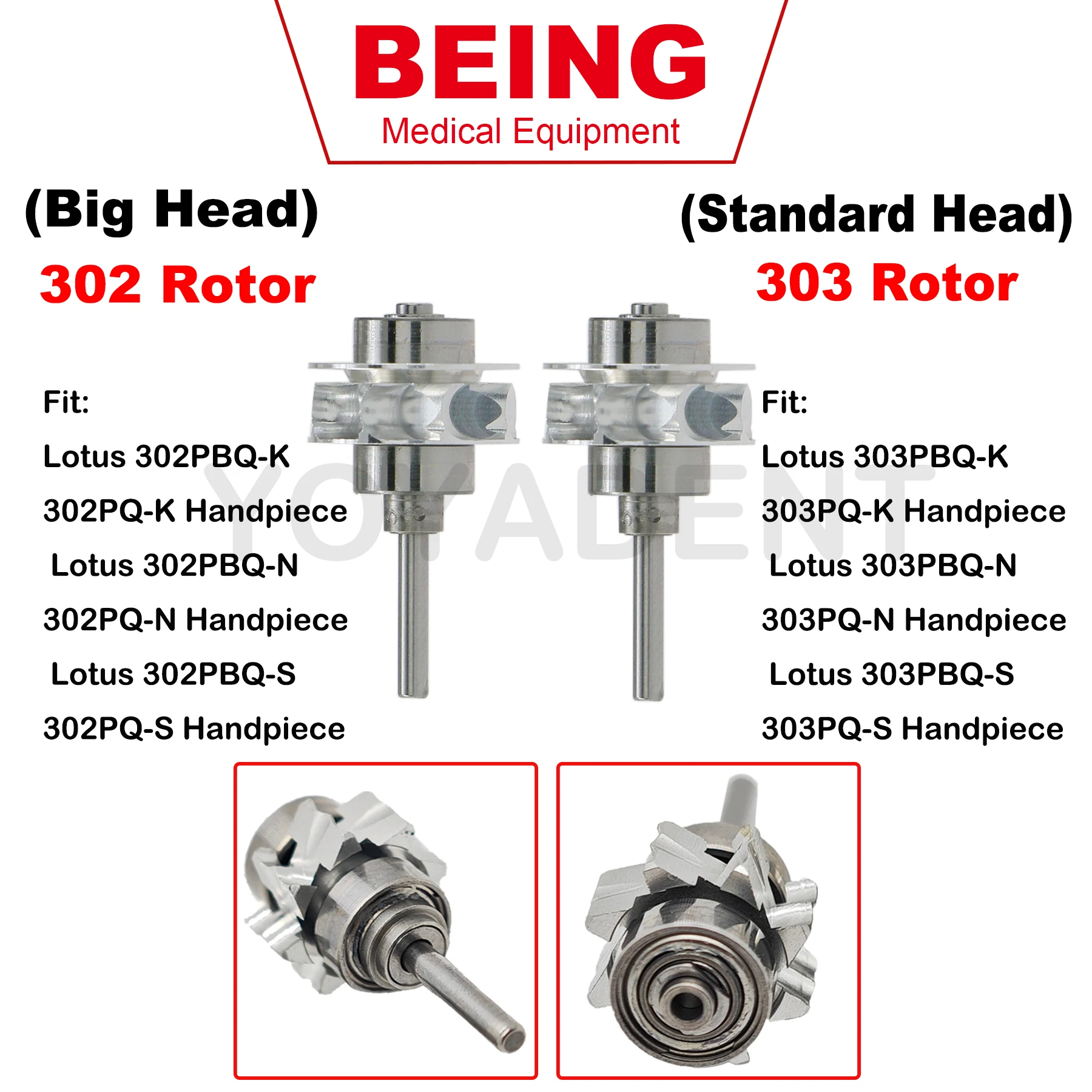 

BEING Dental Air Rotor Cartridge Turbine Rotors For 302PQ 303PQ LED High Speed Handpiece Dentistry Accessories
