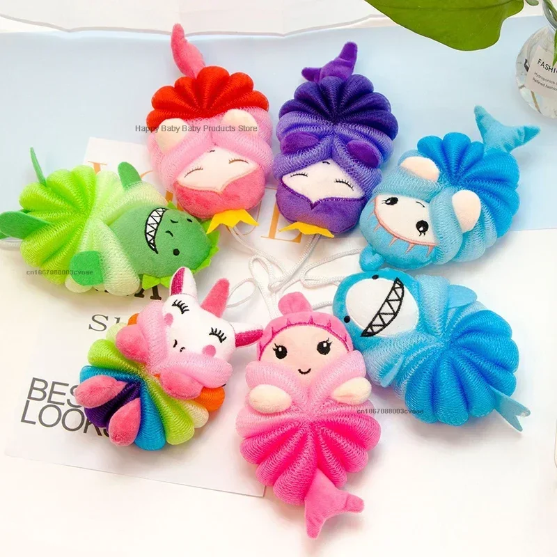 Baby Bath Ball Cartoon Unicorn Mermaid Bath Sponge Child Children Toddler Newborn Adult Cleaning Brush Soft Bath Shower Sponge