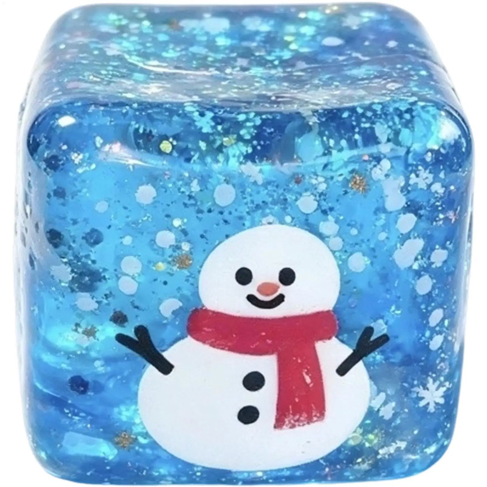Christmas Squeeze Toys Slow Rebound Cute Santa Snowman Christmas Cube Realistic Fidget Squeeze Toy for Kids Adults Family