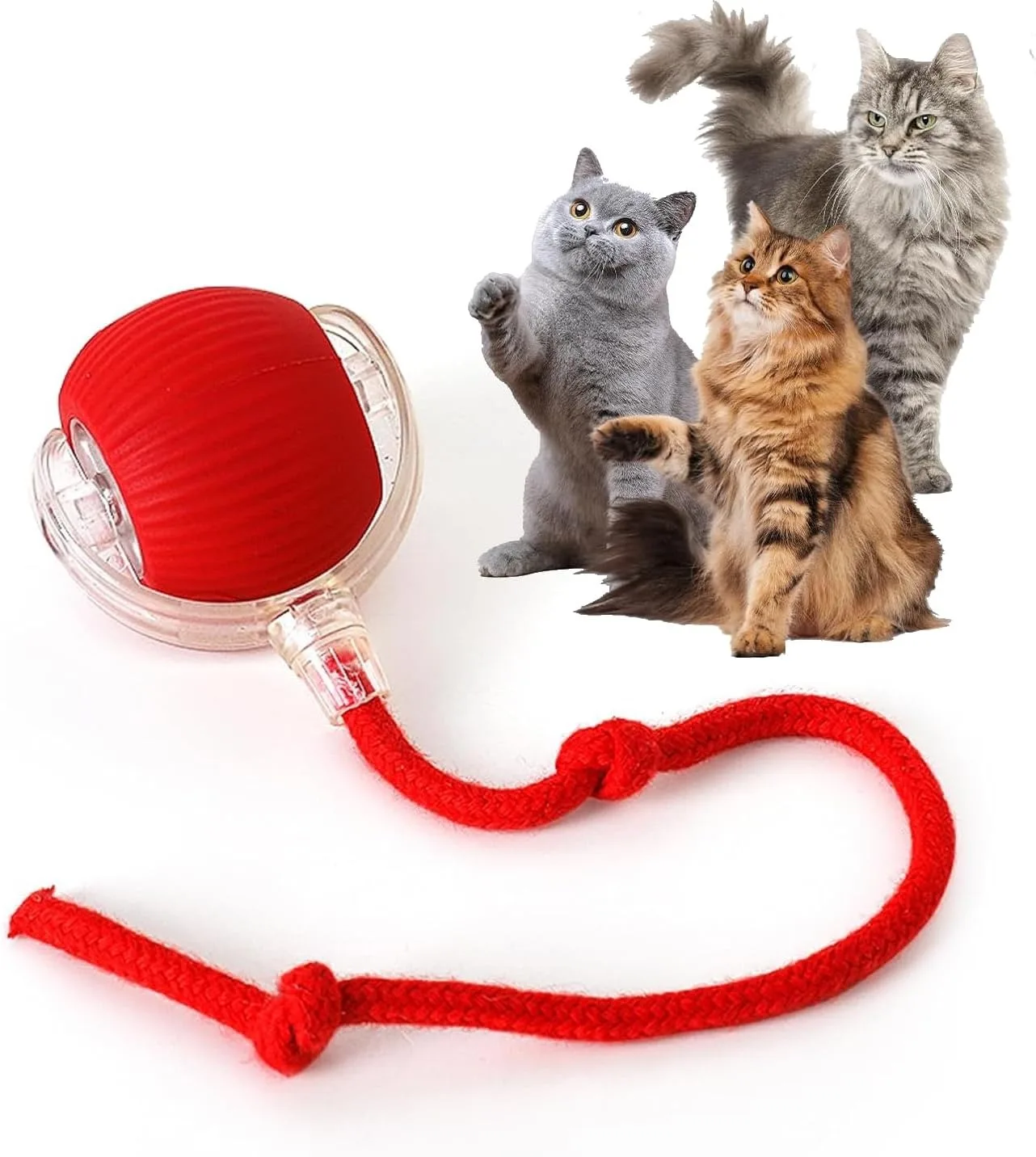 2026 New Interactive Dog Cat Toys Balls,Interactive Rolling Ball Cat Toy, 360° Smart Automatic Rolling Pet Ball, Fast Moving Toy for Dog and Cat(Red)