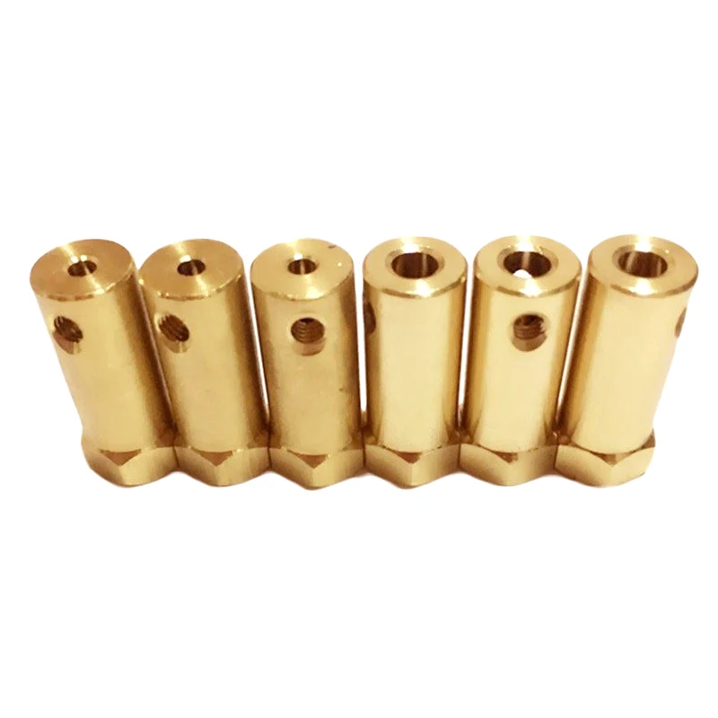 5/10Pcs 3/4/5/6/7/8mm Brass Rigid Motor Shaft Coupling Hexagonal CNC Motor Shaft Coupler Transmission Connector Sleeve Adapter