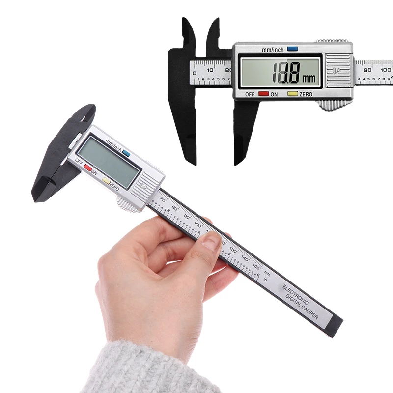 Micrômetro Ferramenta de Medição Régua Digital 150 mm Eletrônico Digital Caliper Fibra Carbono Dial Vernier Caliper Calibre