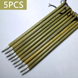 5 Pcs Soft Hair Calligraphic Brush Bamboo Chinese Traditional Writing Brush Wool Hair Medium Size Watercolor Painting Brushes