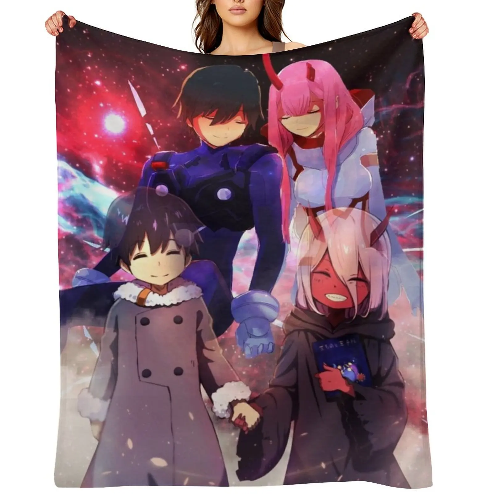 

Darling In The FranXX 3 Throw Blanket Plaid Hair Nap Blankets