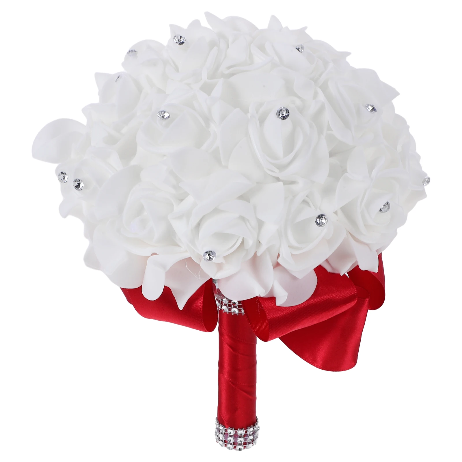 

Artificial Wedding Bouquet Bridesmaid Bridal Flowers Rhinestones Fake Decoration bridal bouquet wedding luxury diamond flower