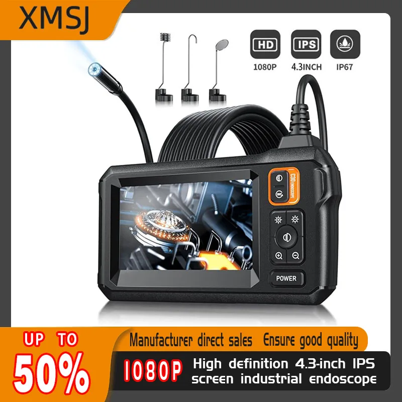 

1080P industrial endoscope; 4.3-inch screen with 8LED; (1 meter hard wire)