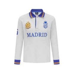 Men's polo shirt Madrid long sleeve casual high-end cotton embroidery luxury stitching contrast color original design