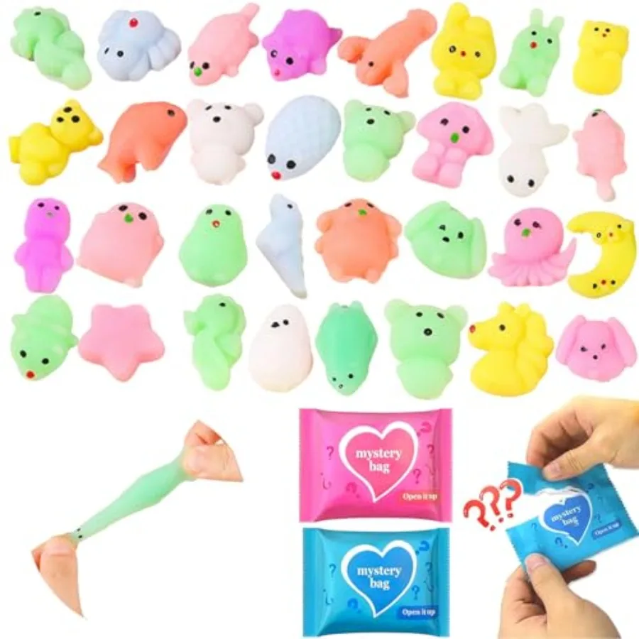 

New product tasting price 50-Pack Squishy Fidget Toys Blind Bags Mini Mochi Squishies Mystery Toys for,Party Favors, Classroom