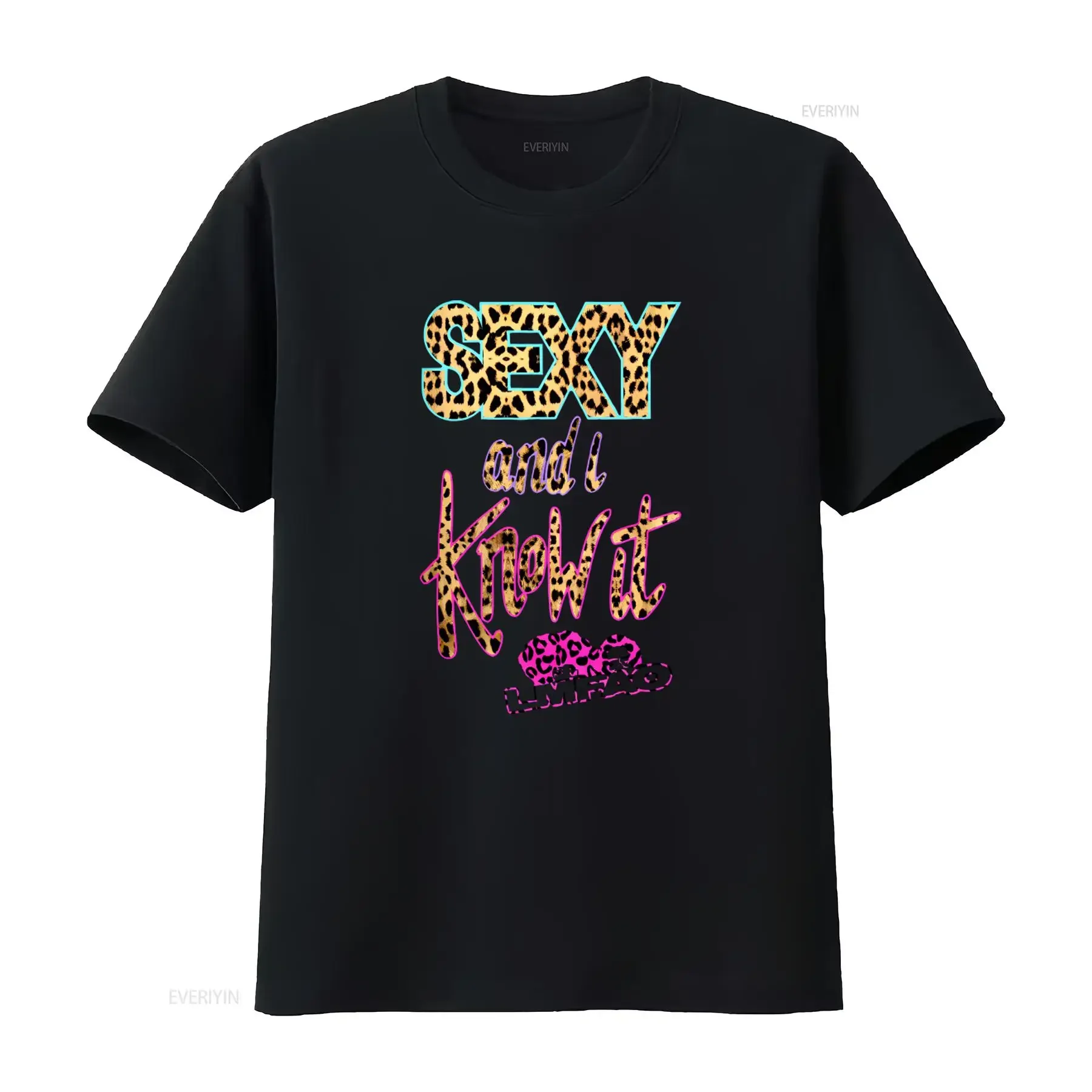 LMFAO Sexy And I Know It T-shirt imprimé guépard pour femme, mode décontractée, vintage, streetwear délavé, doux, légèrement unisexe