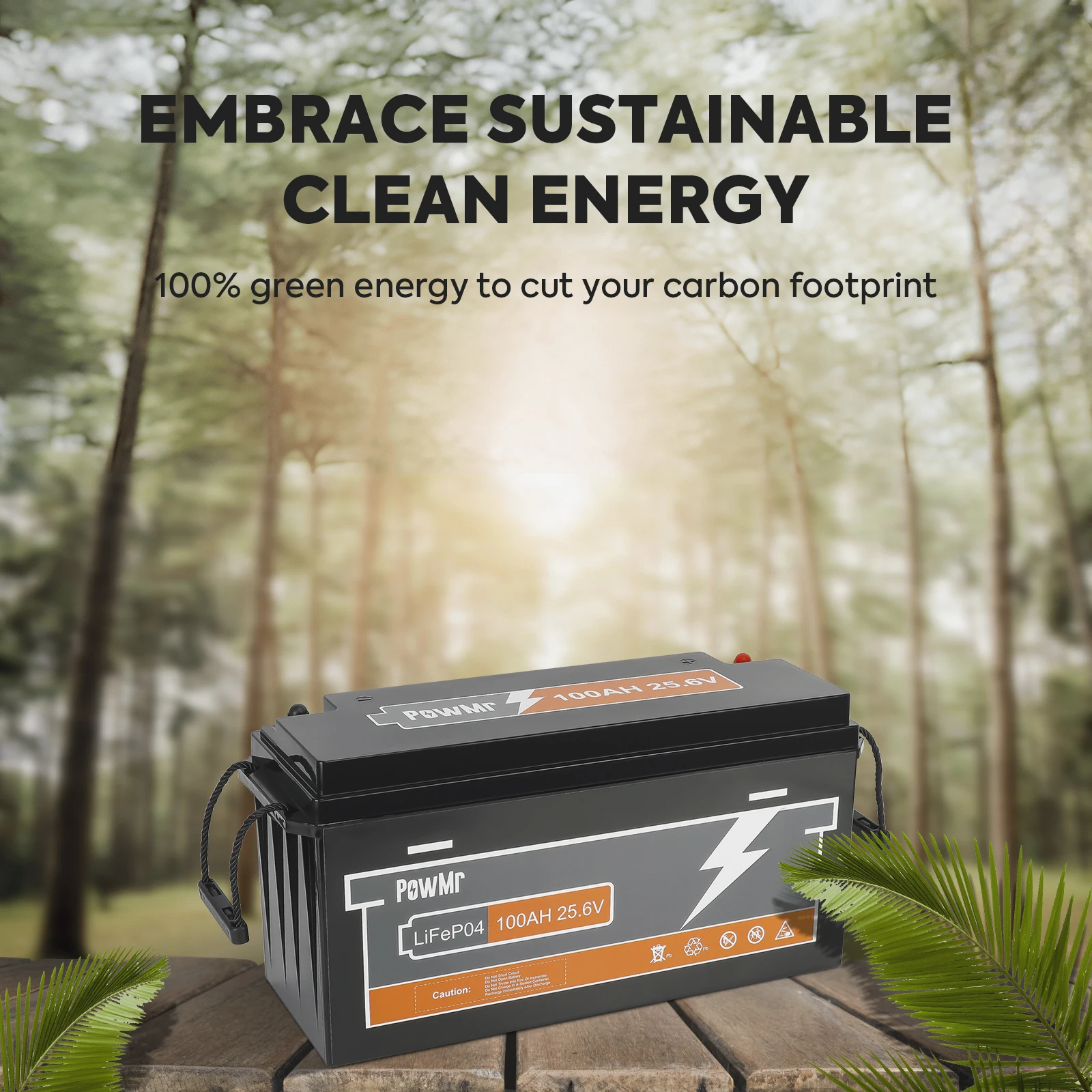 PowMr 100Ah 24V LiFePO4 Battery Capacity Pack Grade A Cell Lithium Iron Phosphate Batteria For Solar RV Boat Camp Home Back Up Power
