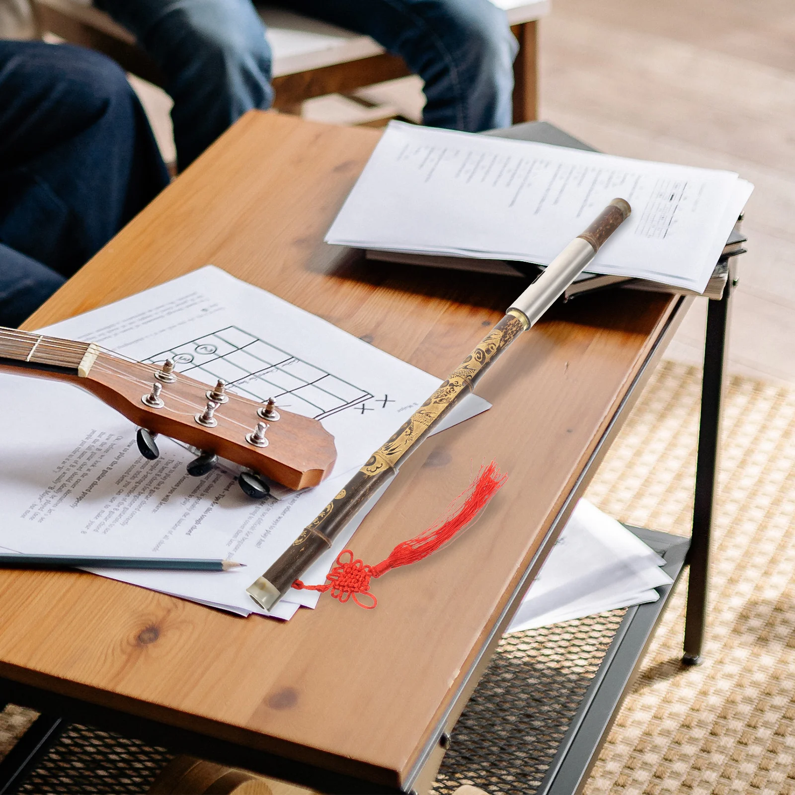 

F Key Traditional Bawu Flute Polished Sound Hole Smooth Surface Pleasant Tone Clear Sound Suitable for Beginners