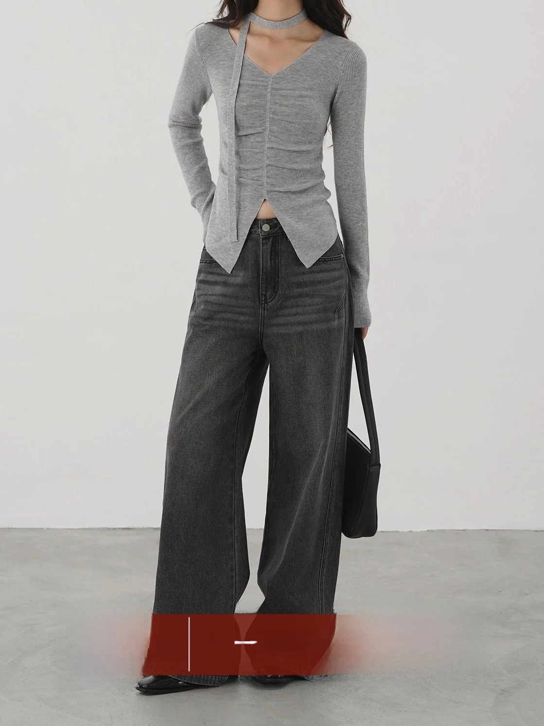 

Женские джинсы EIGHTHMONTH с широкими штанинами и эффектом потертости, повседневные, с высокой талией, из денима, осенняя новинка, модные, для отдыха