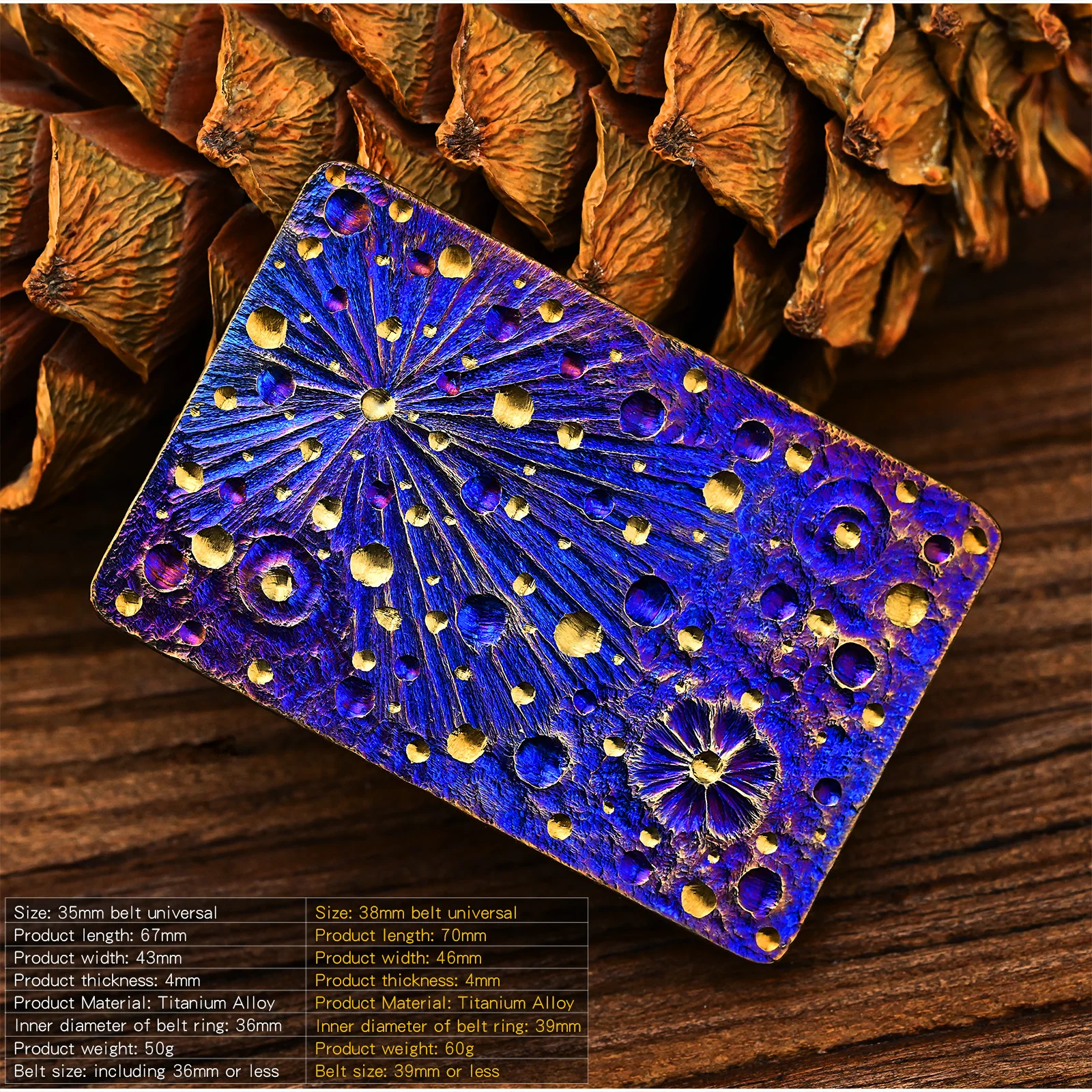 Star Sky Limited Titanium Metal Belt Buckle For Men Stainless For Leather Craft Jeans Webbing Replacement Buckle Accessories EDC