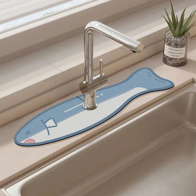 VIKAMA Kitchen Faucet Pad Water-Absorbing Anti-Splash Countertop Hard Mat Sink Water-Absorbing Quick-Drying Home Decoration
