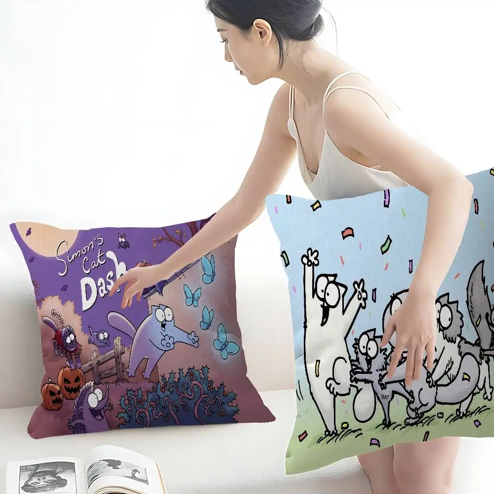 Cartoon Simons Cat 45*45cm Cushion Cover Pillow Cover Decor Pillowcase Home Pillowcase For Couch Pillow